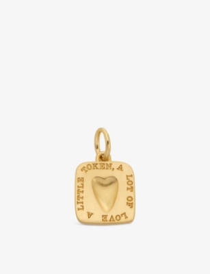 Monica Vinader Womens Love Token 18ct Yellow Gold Vermeil Charm In Gold