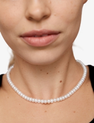 Monica Vinader Womens Nomade Bold 18ct Yellow Gold Vermeil And Pearl Necklac In Gold