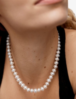 Monica Vinader Womens Nomade 18ct Yellow Gold Vermeil And Pearl Necklac In Gold