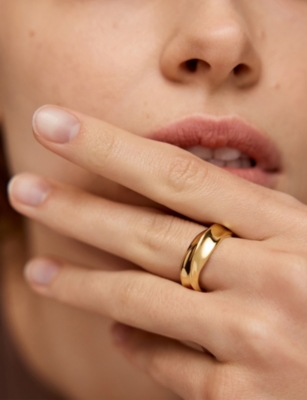 Monica Vinader Womens Nomade Stacking 18ct Yellow Gold Vermeil Ring In Gold