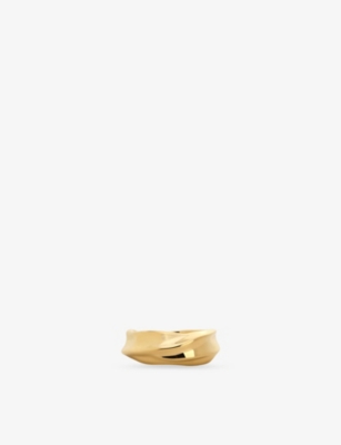Monica Vinader Womens Nomade Stacking 18ct Yellow Gold Vermeil Ring In Gold