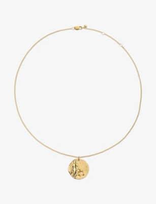 Monica Vinader Womens Libra Zodiac 18ct Yellow Gold Vermeil Pendant Necklac In Gold