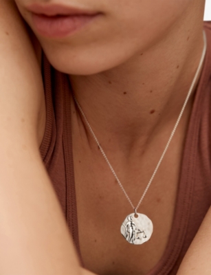 Monica Vinader Womens Libra Zodiac Sterling-silver Pendant Necklac In Metallic