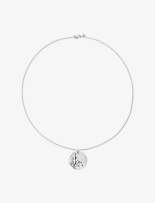 Monica Vinader Womens Libra Zodiac Sterling-silver Pendant Necklac In Metallic