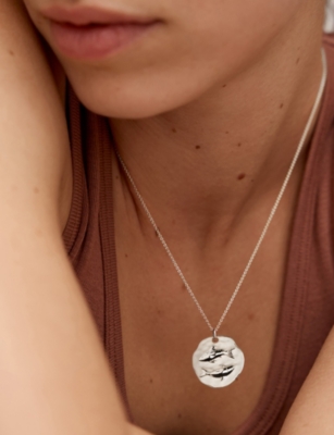 Monica Vinader Womens Pisces Zodiac Sterling-silver Pendant Necklac In Silver