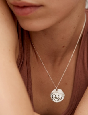 Monica Vinader Womens Taurus Zodiac Sterling-silver Pendant Necklac In Metallic
