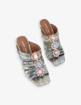 KURT GEIGER LONDON: Kensington Jacquard Heeled Mules
