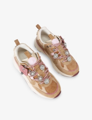 KURT GEIGER LONDON: Kurt Runner Suede and Mesh Trainers