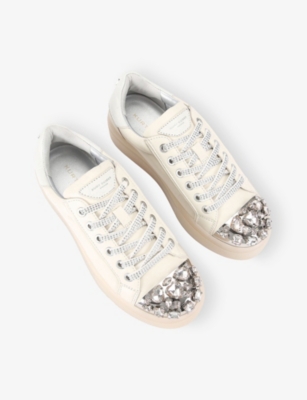 KURT GEIGER LONDON: Crystal Toecap Leather Trainers