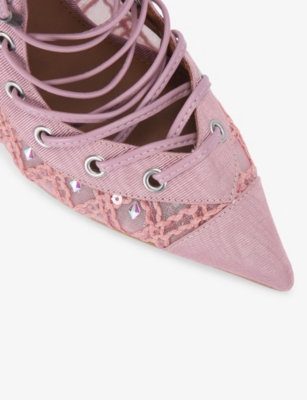 Kurt Geiger Embellished Mansion Corset Ankle Boots In Multi