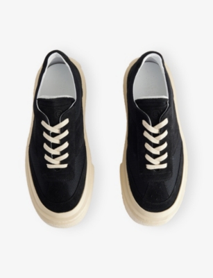 MM6: Gambetta Suede and Woven Flatform Low-Top Trainers