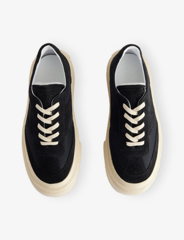 Gambetta Suede and Woven Flatform Low-Top Trainers