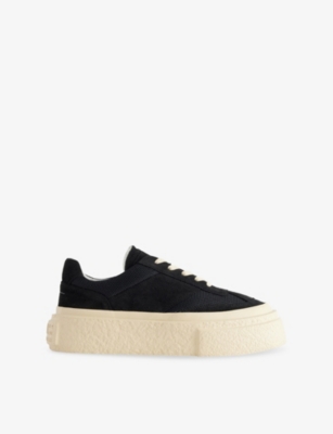 MM6: Gambetta Suede and Woven Flatform Low-Top Trainers