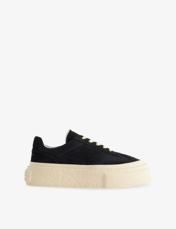 Gambetta Suede and Woven Flatform Low-Top Trainers
