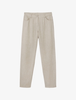 Womens The White Company Tapered Brompton Linen Trousers