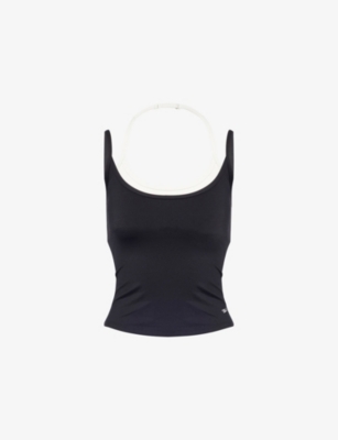We Are Tala Omens Shadow Black Dayflex Double-layer Jersey Vest Top In Blue