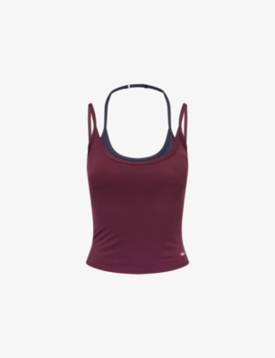 We Are Tala Omens Dayflex Double-layer Jersey Vest Top Fig In Multi