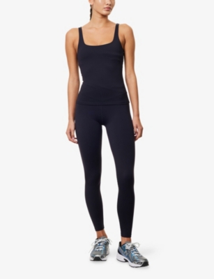 We Are Tala Omens Dayflex Scoop-neck Jersey Vest Top Midnight Navy In Blue