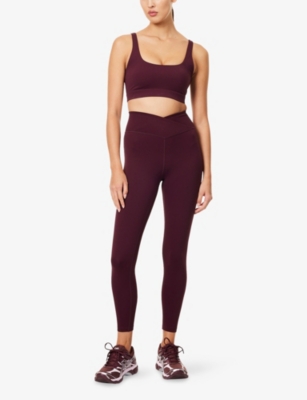 We Are Tala Omens Fig Dayflex High-rise Stretch-woven Leggings In Brown