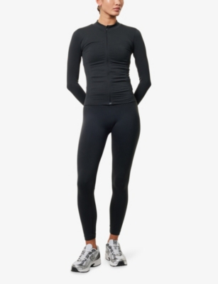 We Are Tala Omens Sculpt Seamless Longline Stretch-woven Jacket Deep Teal In Blue