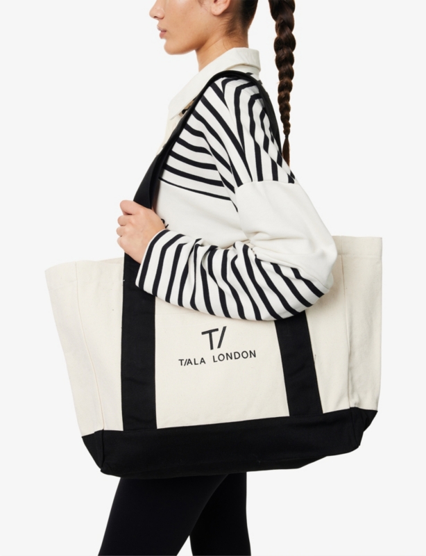 Contrast Logo-Embroidered Cotton Tote Bag