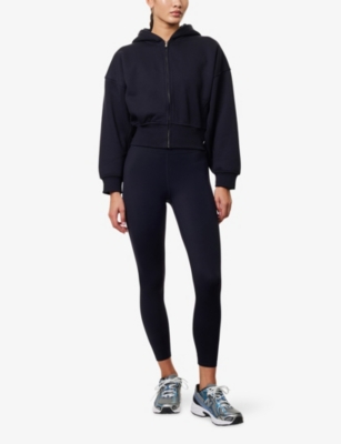 We Are Tala Omens Cocoon Sweat Zip-up Cotton-blend Hoody Midnight Navy In Blue