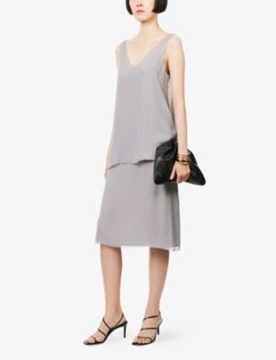 TOTEME: Shoulder-Straps Scoop-Neck Silk Top