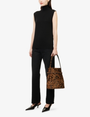 Totême Womens Black Turtleneck Sleeveless Wool And Silk Top In Black