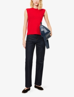 Me And Em And Em Womens Rinse Wash Relaxed-fit Straight-leg Denim Jeans In Blue