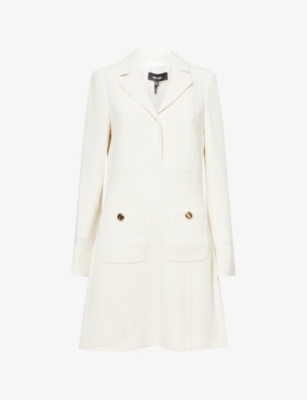 Me And Em And Em Womens Ivory Day To Evening Textured Woven Mini Dress In White