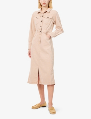 Me And Em And Em Womens Dusted Pink Wash Denim Midi Shirt Dress