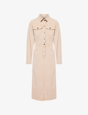 Me And Em And Em Womens Dusted Pink Wash Denim Midi Shirt Dress