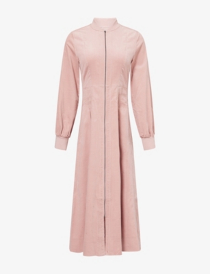 Me And Em And Em Womens Dusty Pink Pleated Mini-cord Woven Midi Dress