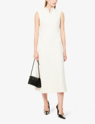 Me And Em And Em Womens Ivory Day To Evening Sleeveless Stretch-woven Midi Dress In White