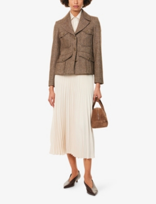 Me And Em And Em Womens Chestnut The Heritage Fitted Woven Jacket In Brown