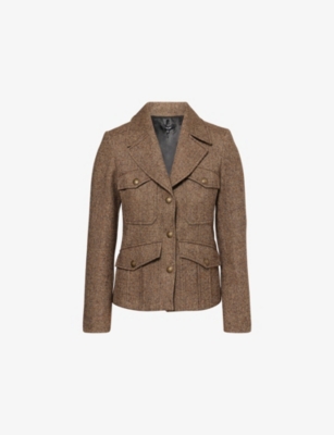 Me And Em And Em Womens Chestnut The Heritage Fitted Woven Jacket In Brown