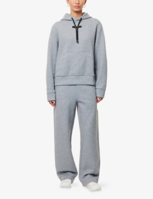 On Womens Basalt Focus Tech Straight-leg Stretch-cott Blend Jogging Bottoms In Gray