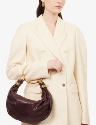 Chloé Brarcelet Mini Top-handle Bag In Grained Leather In Red