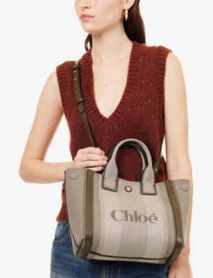Chloé Womens Winter Ivy Medium Carry Canvas Tote Bag