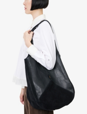 Chloé Womens Kohl Brown Patchwork Balloon Leather Shoulder Bag In Black