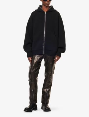Rick Owens Mens Black Gimp Oversized Wool Blend Hoody In Black