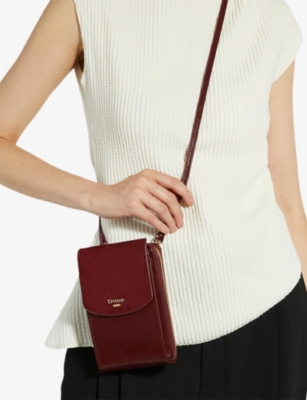 Dune Womens Burgundy/plain/ Syntheti Sunrise Micro Faux-leather Phone Cross-body Bag