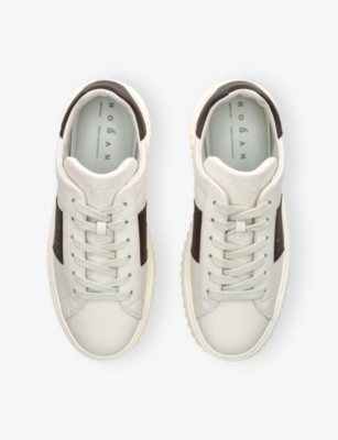 HOGAN: H-Stripe Branded Leather Trainers