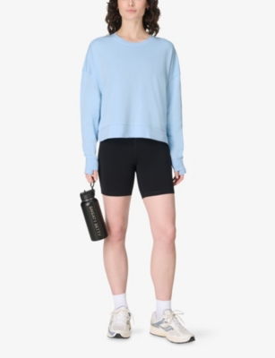 SWEATY BETTY: After Class Crop Cotton and Modal-Blend Sweatshirt