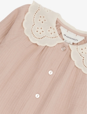 H&M ADORABLES: Embroidered-Collar Cotton Romper 4 Month-3 Years