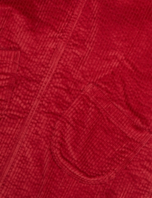 H&m Adorables Red Dark Corduroy Sleeveless Cotton Dress 3 In Red