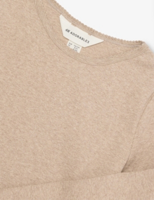 H&m Adorables Dusty Light Long-sleeve Ribbed Cotton Top 2-10 In Multi