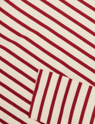 H&m Adorables Red Dark Striped Long-sleeves Cotton-jersey T-shirt 2-10 In Red