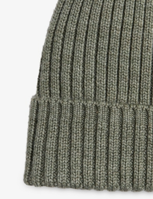 H&m Adorables Sid Knitted Wool Beanie Hat 2 Months - 12 Years Khaki Green Dark