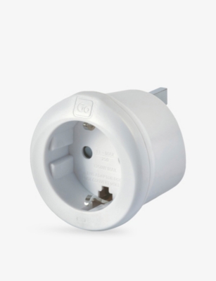 Go Travel White Earthed Euro/uk Adapter In White